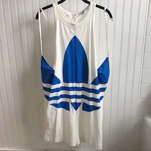RARE Adidas trefoil romper play suit